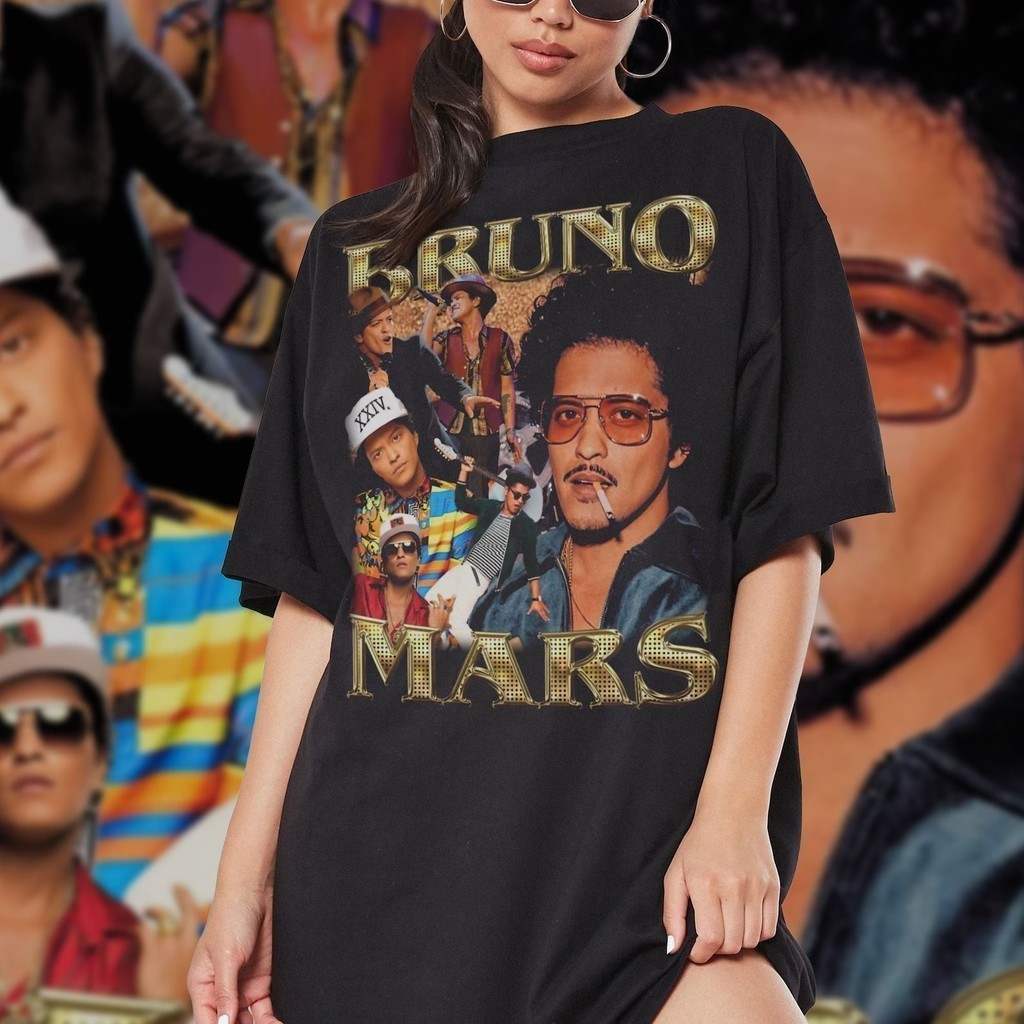 BRUNO MARS グラフィックTシャツ ブラック　S ヴィンテージ Camisa Camiseta vintage Bruno Mars anos 90 T-shirt Retro | Shopee