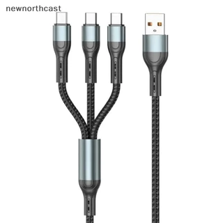 [newnorthcastBR] Cabo De Dados De Telefone De Carregamento Super Rápido De 120 W 1 A 3 Compatível Com IPhone Type-C 3 Em