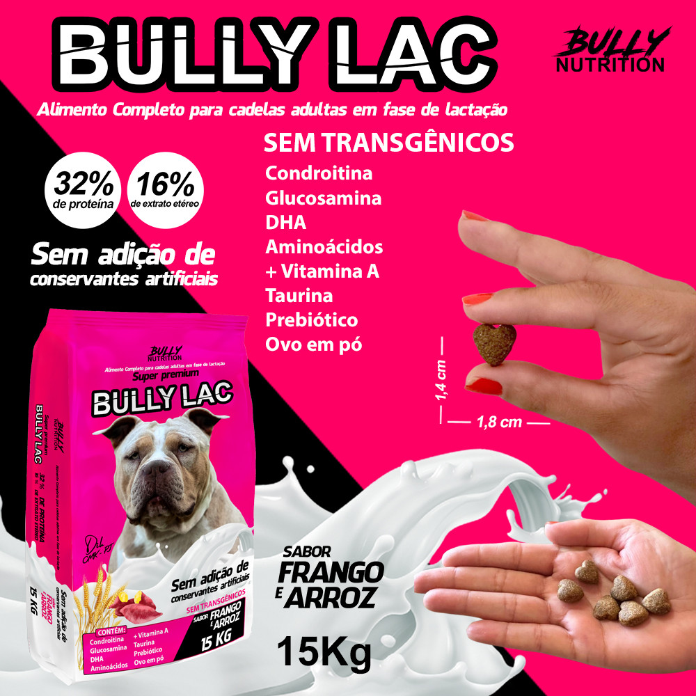 Ração Para Cachorros Em Fase de Lactação Bully Lac 15Kg Pitbull ...