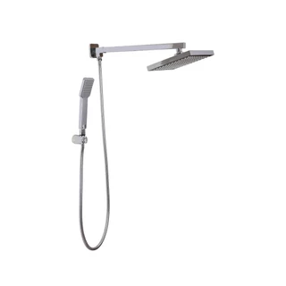 Kit Chuveiro Quadrado de Parede Tucuruí com Desviador Mundaú e Ducha Manual Jaci Pingoo - Prata em Oferta na Shopee