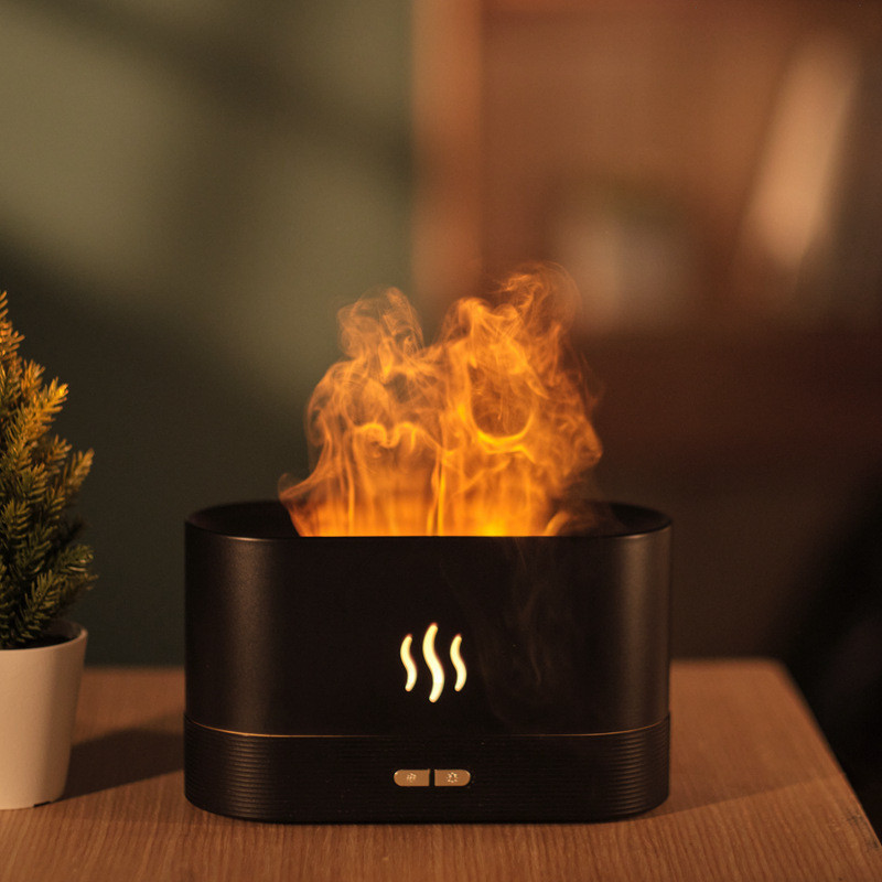 Umidificador Chama Difusor Óleo Essencial LED