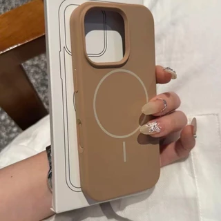 Case Celular Silicone Redonda Magnética Para iPhone 16 Pro Max 11 12 13 14 15 Macia/ Prova De Choque