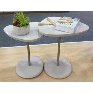 Conjunto Kit Com Duas Mesas De Apoio Lateral Alta e Baixa Bel Cor Off White - Artely