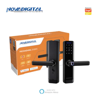 Fechadura Inteligente Digital Zigbee Embutir Biometria Senha Tag APP Chave Novadigital Alexa- ZSL-06