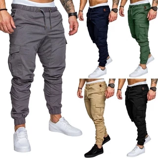 Calça Cargo Jogger Masculina 6 Bolsos com Elástico – Algodão e Elastano – Conforto e Estilo Casual