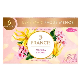 Sabonete Francis Luxo Cerejeira e Ylang Rosa 90g - Embalagem c/ 6 Unidades em Oferta na Shopee