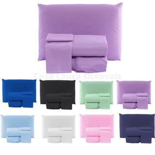 Kit Lençol Casal Queen 3 Peças Liso + Elastico Macio