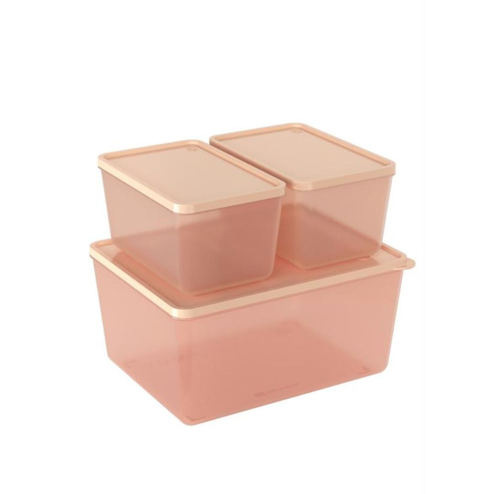 Conjunto 3 Potes Basic Natural Coza