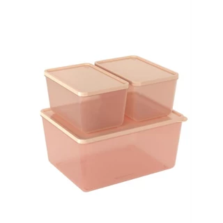 Conjunto 3 Potes Basic Natural Coza