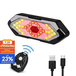 Luz Traseira De Bicicleta Com De Sinalização De Ciclismo À Prova D'água Distância Recarregável 5 Modos De Advertência Noturna