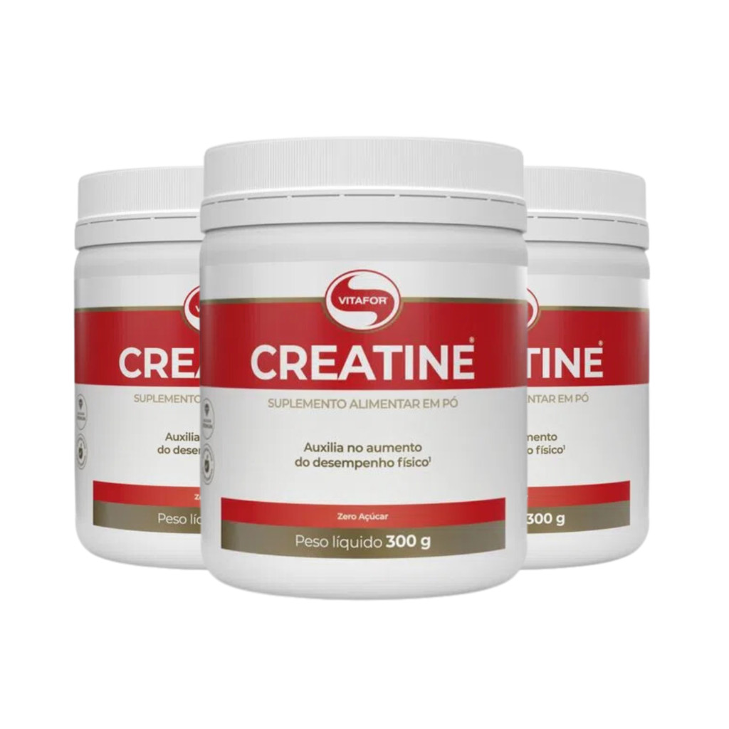 Kit 3 Creatine Monohidratada 100% Pura Creatin 3000mg Energia Pré ...