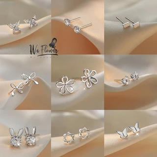Nós Floresmos Brincos Hipoalergênicos S925 Silver Bow Butterfly Floral Stud Para Mulheres De Orelha Perfurada Gratuitos
