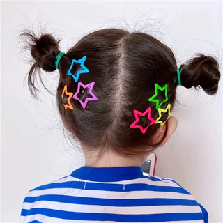 20 Cores Mistas Clipes de Cabelo Ocos Cinco Estrelas Grampos de Cabelo Sweet Cute Hair Accessories