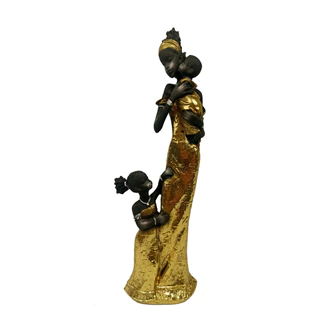 Estátua Africana Tribal Tradicional Criança Decoração 28cm