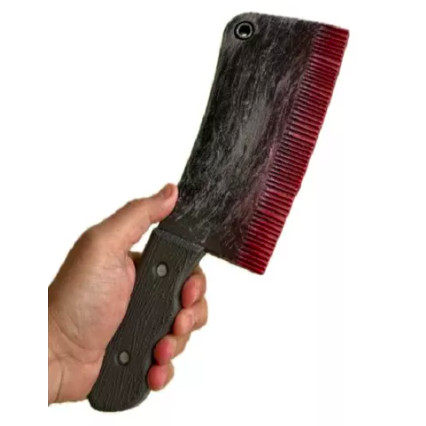 Brinquedo Cutelo de Plástico 28 cm com Manchas de Sangue Ferramenta para Festa a Fantasia Halloween