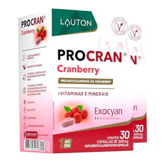 Kit 2x Cranberry Lauton com Vitamina C/E Zinco e Selênio 30Cáps