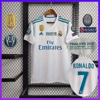 2017/2018 Real Madrid 12 Campeões Home Edição Final Camisa Retro Manga Curta