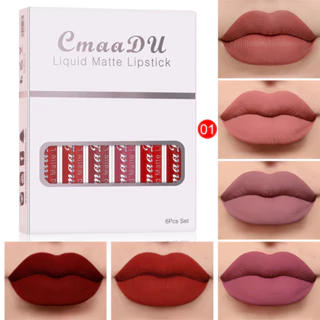 CmaaDu 6 Pack Matte Brilho Labial Impermeável De Longa Duração , Copo Antiaderente Não Desbotante , Batom De Maquiagem Fácil De Aplicar , 18 Cores A Escolher Do