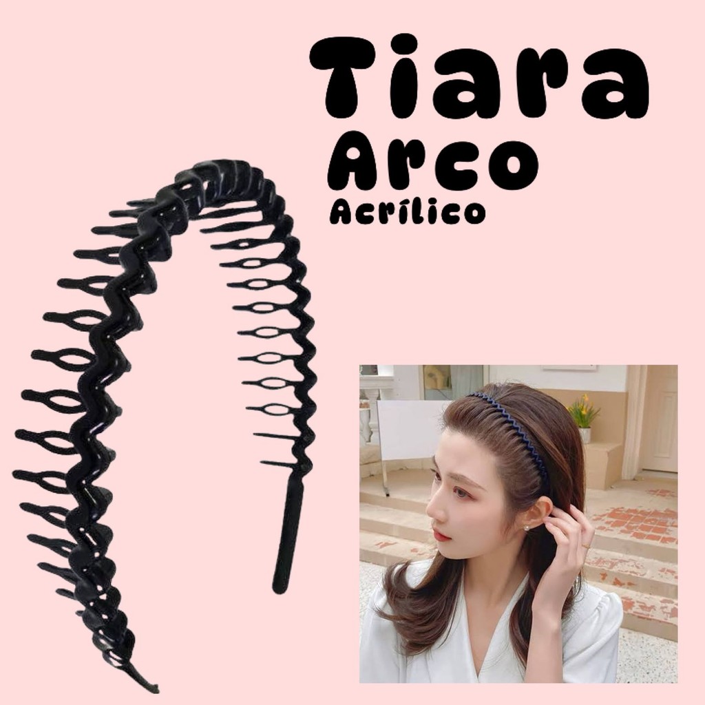 Tiara Arco Pente com Dentes Unisex Acrílico