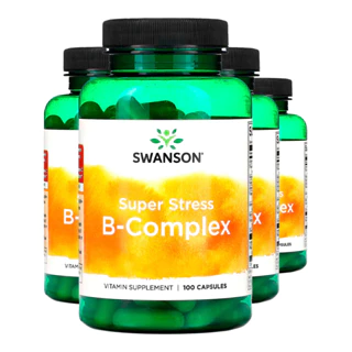 Kit 4x Complexo B com Vitamina C Swanson 100 Caps Importado /Made in Usa