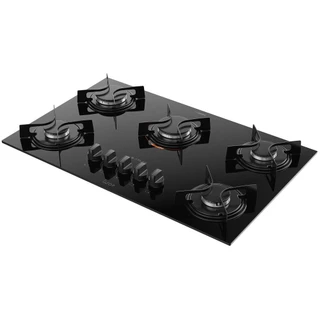 Fogão Cooktop 5 Bocas a Gás Atlas U Top com Mesa de Vidro Preto Bivolt em Oferta na Shopee