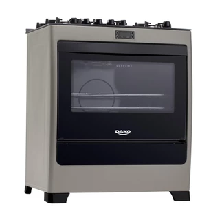 Fogão 5 Bocas a Gás Supreme Timer Glass com Forno Bivolt Dako Titanium