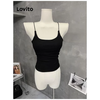 Lovito Regata básica lisa casual para mulheres LNL77014