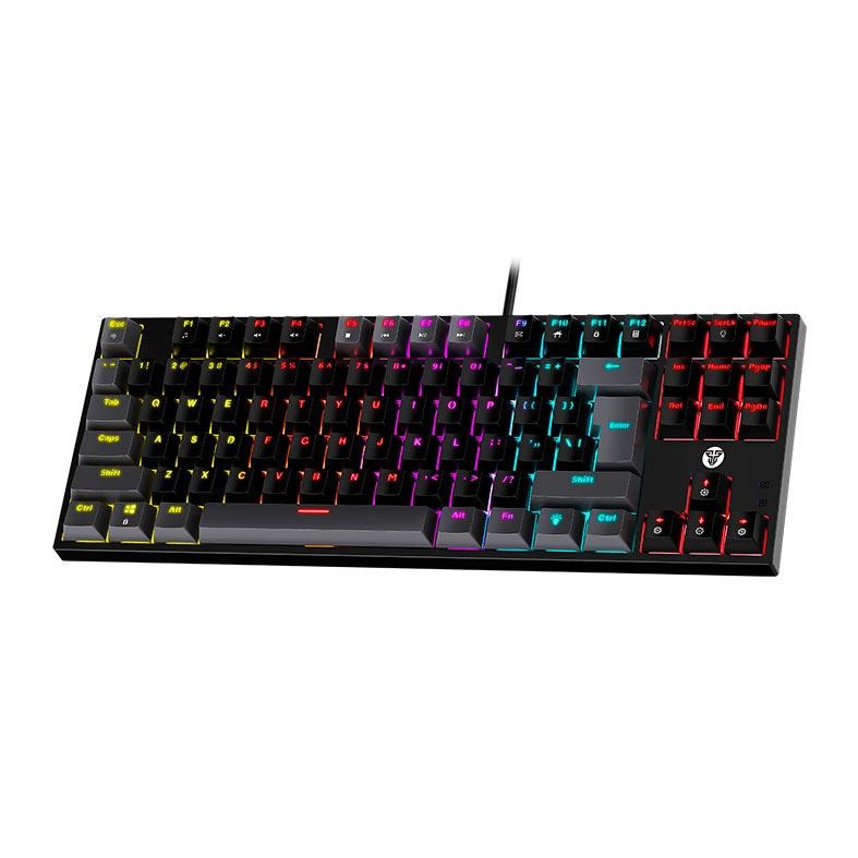 Teclado Mecanico Fantech Atom87 Sumi Edition, RGB, Switch Vermelho, Preto e Cinza, MK876V2-BK-RD