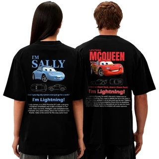 Kit Camisas Para Casal Relâmpago McQueen e Sally Carrera Camisetas de Algodão Unissex Estilo Streetwear