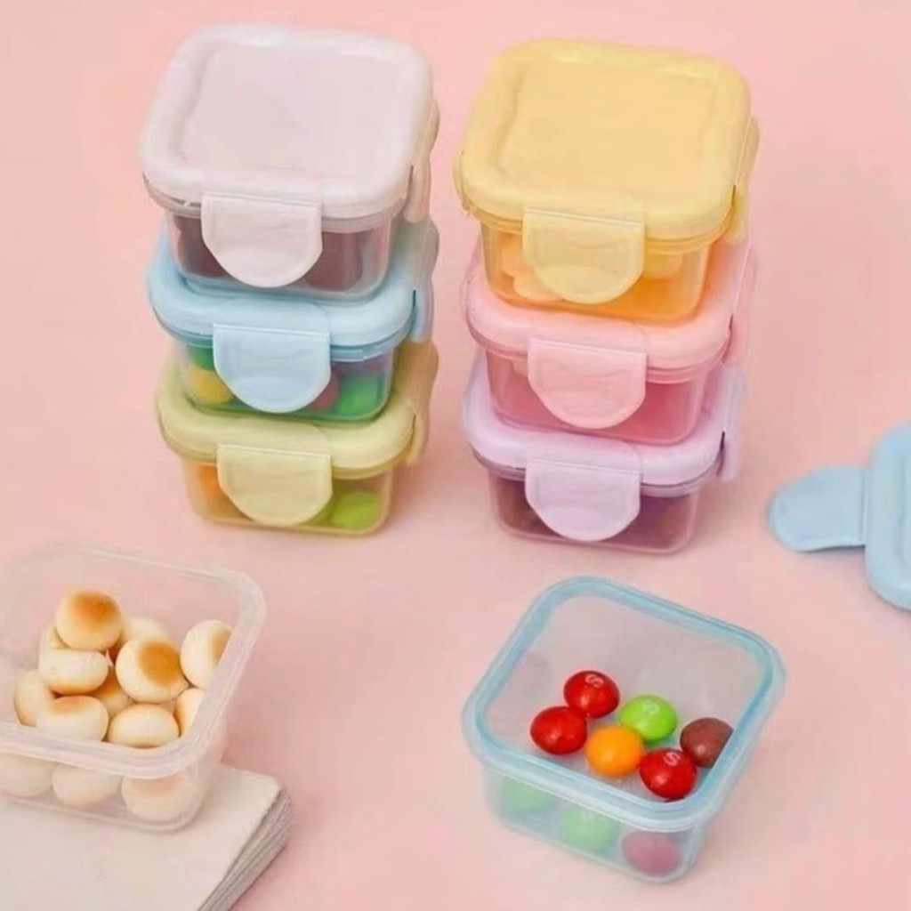 Kit Mini Potes Herméticos de Plástico Antivazamento Freezer Micro