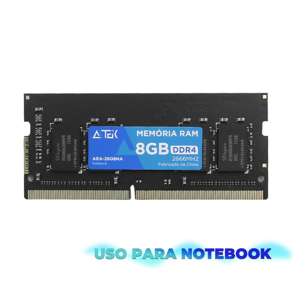Memória RAM Notebook 8GB DDR4 2666MHz Upgrade Performance Gamer