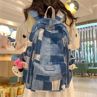 Mochila jeans com Design de nicho de alto valor, mochila escolar Casual de alto valor para estudantes