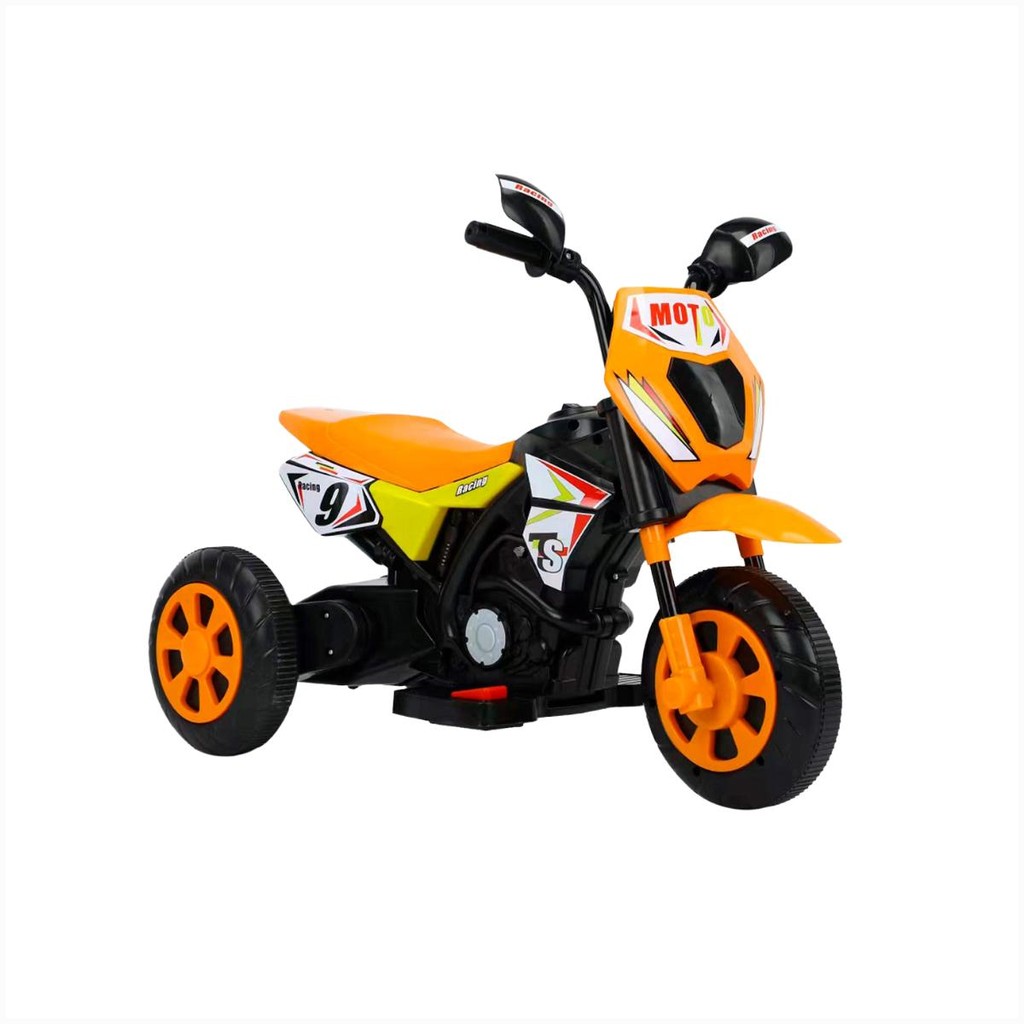 Moto Elétrica Infantil Laranja Farol Led Acelerador Pedal Ré | Shopee Brasil
