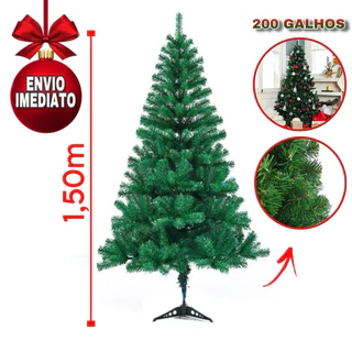 Árvore de Natal 150metros Pinheiro Canadense 200 Galhos 1,50m Árvore Natal Grande Luxo Verde Natalina Envio Rápido