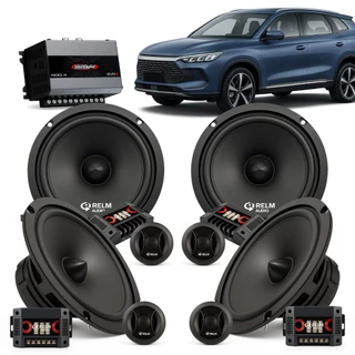 Kit Upgrade 4 Portas Alto Falantes 2 Vias + Amp BYD Song Pro