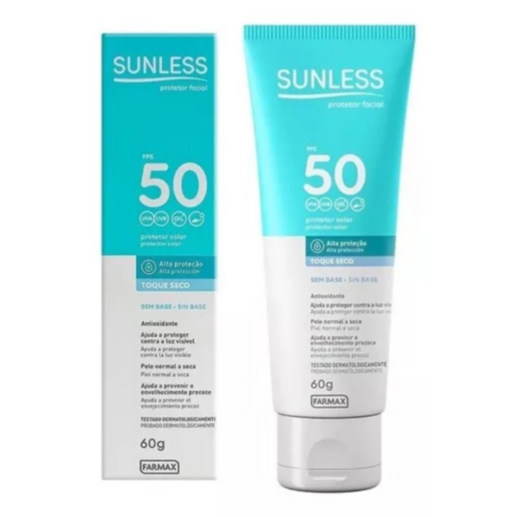 Protetor Sunless Solar Facial 60g FPS 50 Toque Seco | Shopee Brasil