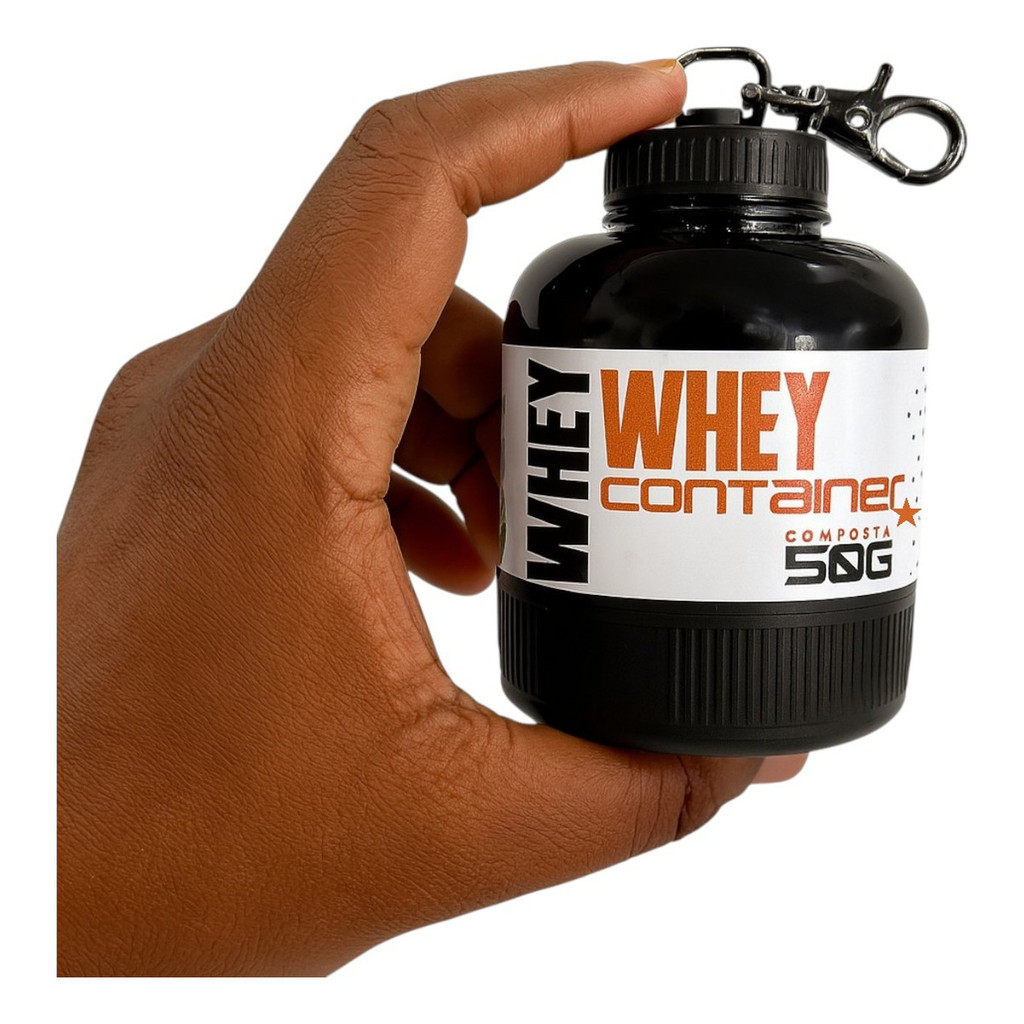 Whey Container Porta Proteína Suplemento Chaveiro Prottector | Shopee ...