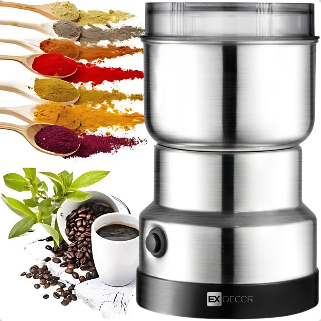 Moedor E Triturador De Café Grãos Eletrico Inox 110V Ex Deco