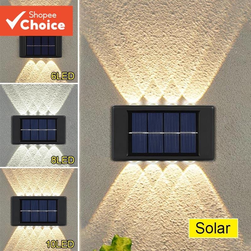 Luz De Parede Solar Ao Ar Livre À Prova Dwaterproof Água Led Para Pátio Rua Paisagem Decoração Do Jardim Lâmpada 16LED 
