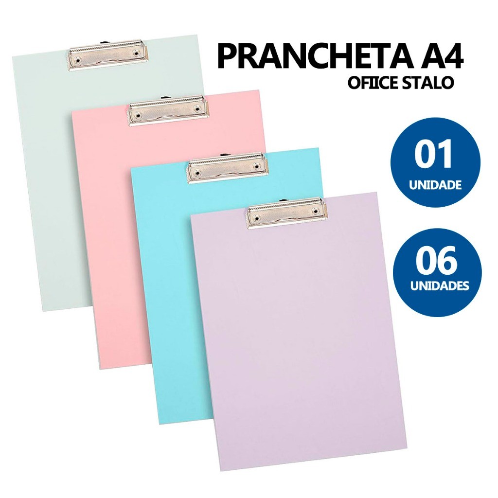 Prancheta A4 Office Com Prendedor Wire Clip Mdf Stalo Shopee Brasil