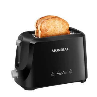 Torradeira Elétrica Mondial Pratic com 6 Níveis de Tostagem 700W Preto 127V - T-18 em Oferta na Shopee