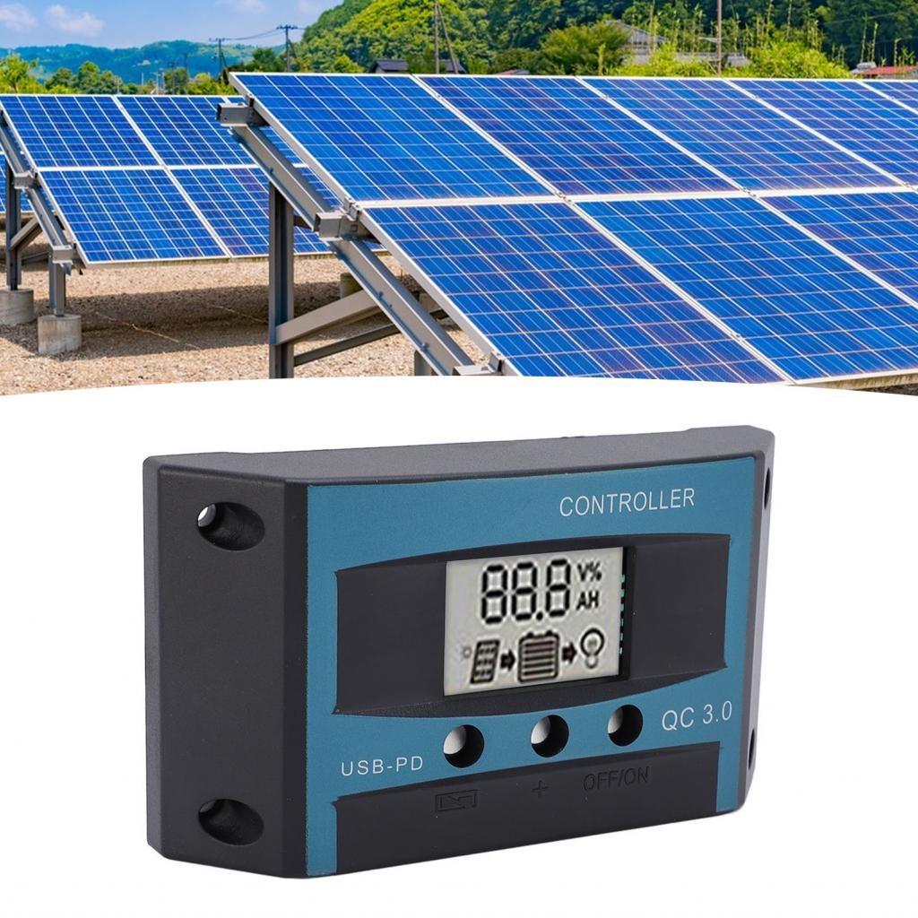Dual USB Solar Controller 12V 24V Charge LCD Display for | Shopee Brasil