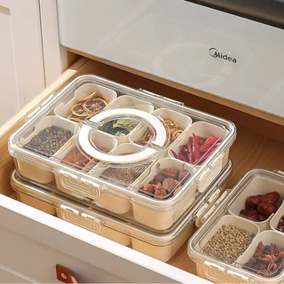 Caixa De Conservação 8 Divisorias De Alho Transparente Para Geladeira Doméstica Organizadores De Cozinha Caixas Alimentos Para Muiti Coisa Pequena Multi-função