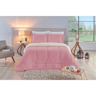 Coberdrom Matelado Plush com Sherpa Queen