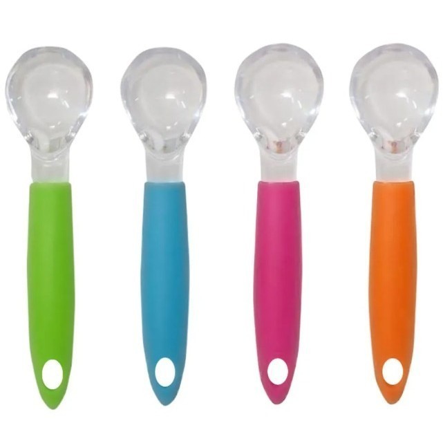 Colher de Sorvete com cabo colorido e pontas em Acrílico