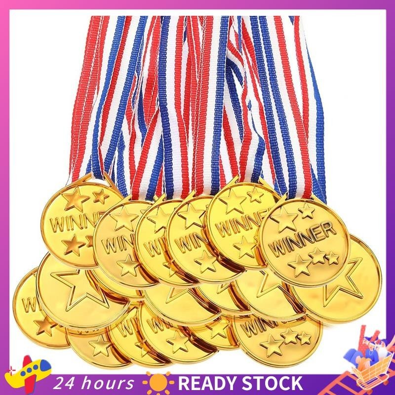 30 Pacotes De Medalhas Gold Plastic Winner Medals Award Para Crianças ...