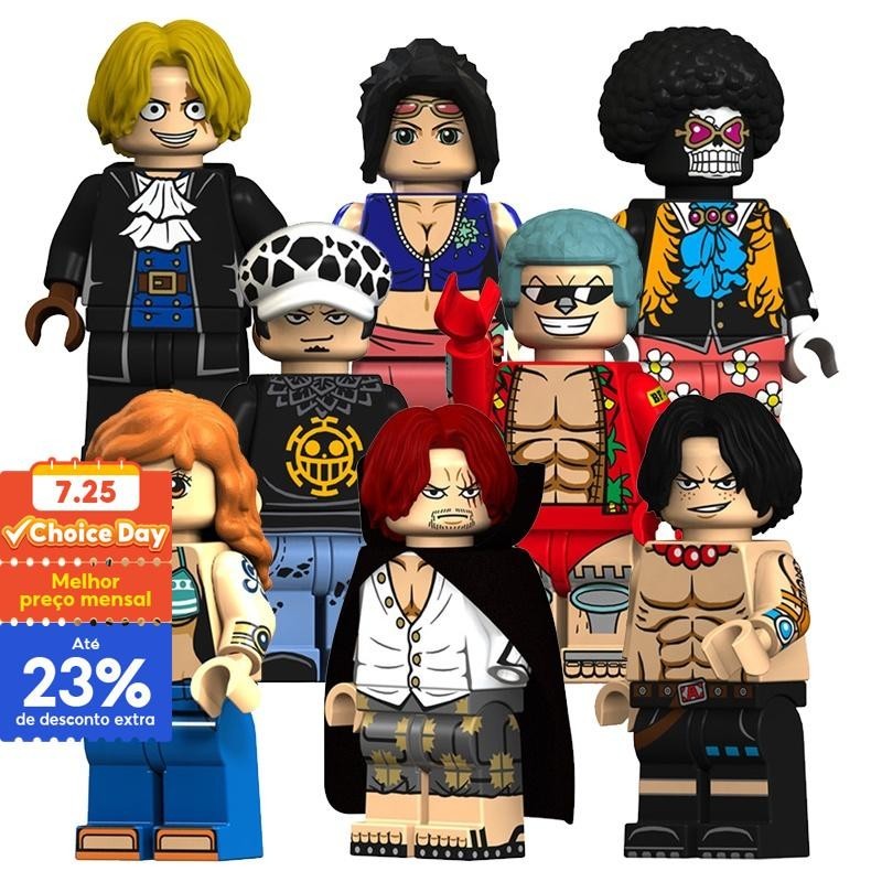 KT1013 Anime 1 Peça Luffy Roronoa Zoro Nami Sanji Chopper Nico Robin Mini Bloco De Tijolos Para Crianças Brinquedos