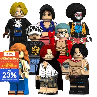KT1013 Anime 1 Peça Luffy Roronoa Zoro Nami Sanji Chopper Nico Robin Mini Bloco De Tijolos Para Crianças Brinquedos