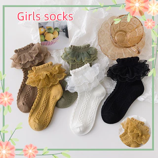 Meias De Renda Para Meninas Algodão Dança Princesa