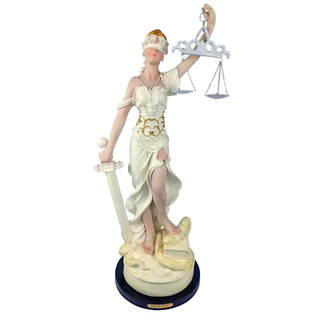 Dama da Justiça de Resina Colorida Decoração Advogado 16cm